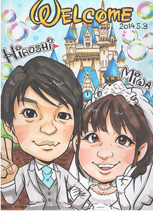 つかみもok 結婚式で感謝を伝える似顔絵ウェルカムボード選