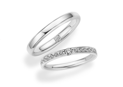 トレセンテの結婚指輪「フェリーチェ 双子ダイヤモンド」