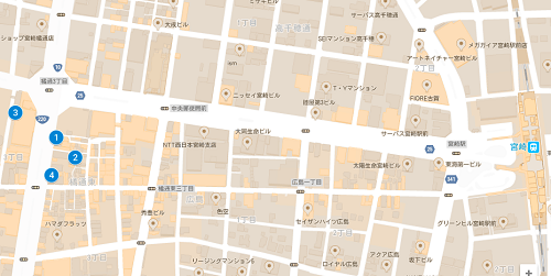 宮崎ブライダルジュエリーショップマップ