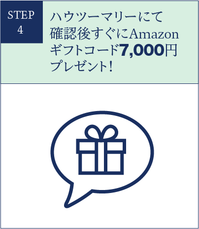 ハウツーマリーにて確認後すぐにアマゾンギフトコード7000円分プレゼント！