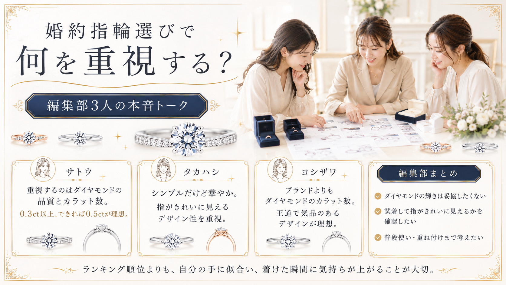 婚約指輪で重視するポイント