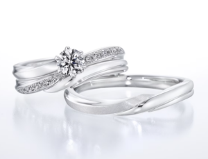 銀座ダイヤモンドシライシ　ウィッシングフラワー　結婚指輪セットリング