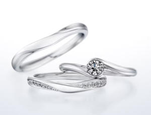 銀座ダイヤモンドシライシ　ビーゼアフォーユー　結婚指輪セットリング