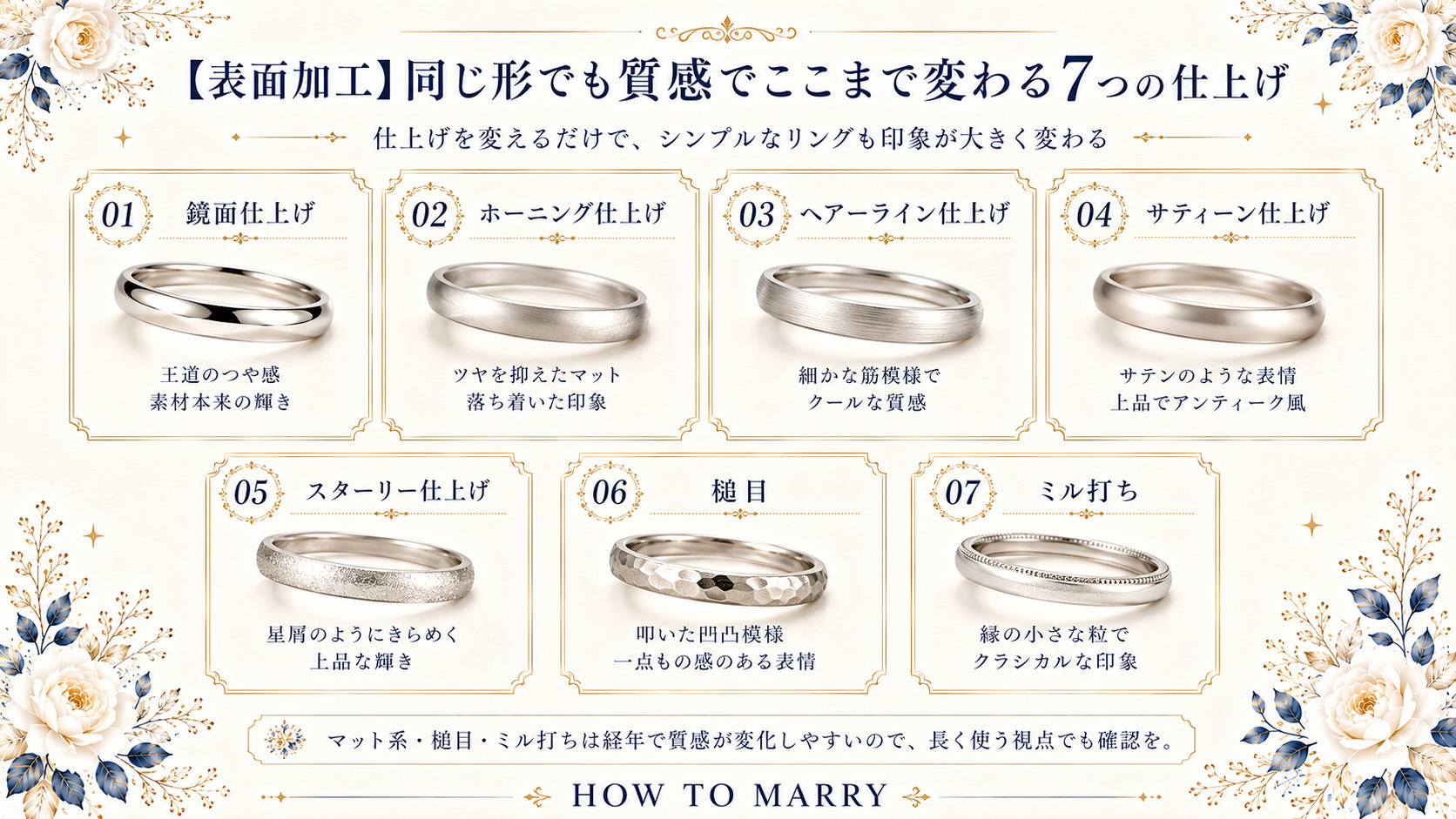 結婚指輪の質感で大きく変わる