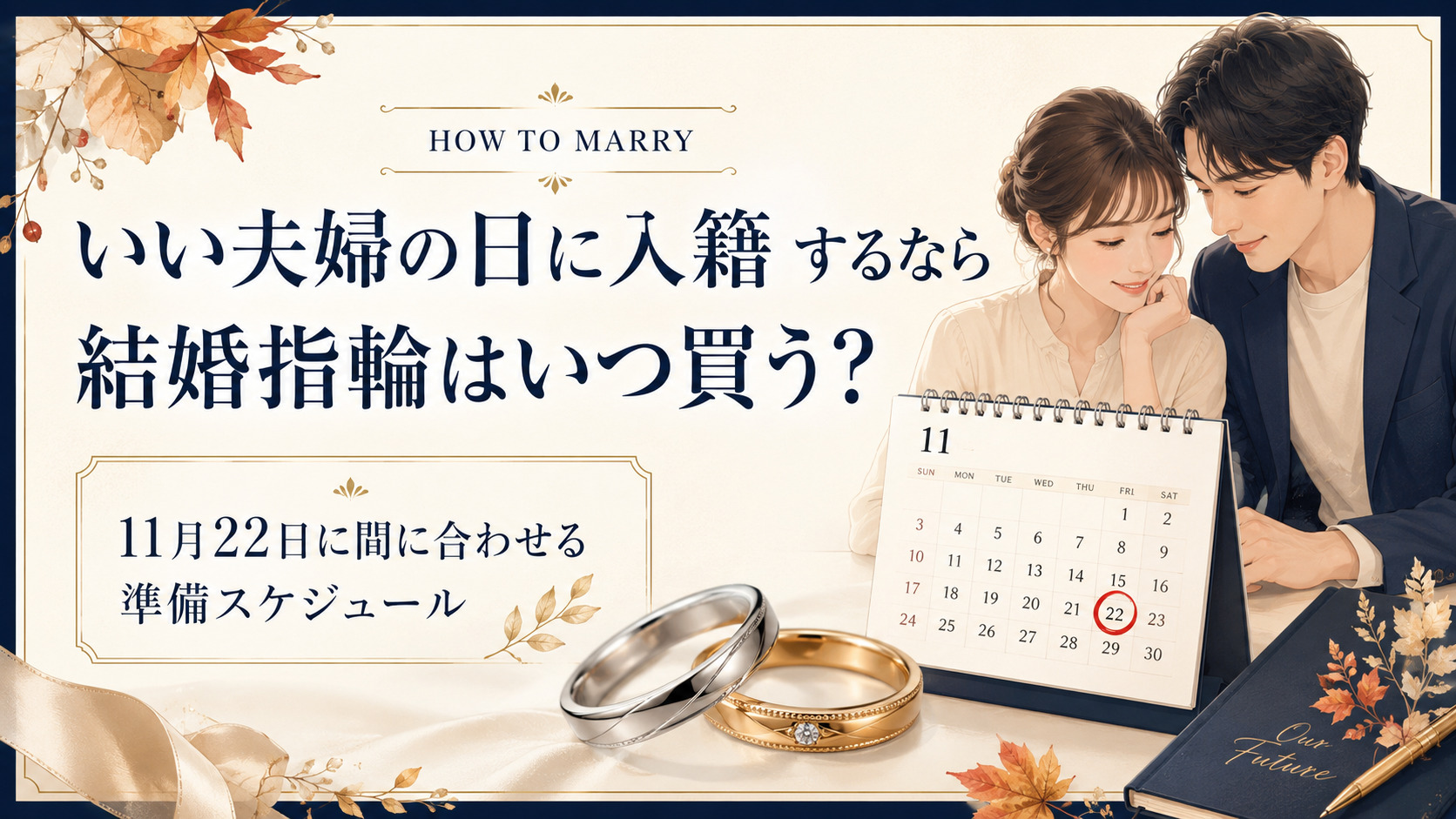 いい夫婦の日に入籍する際結婚指輪はいつ買う