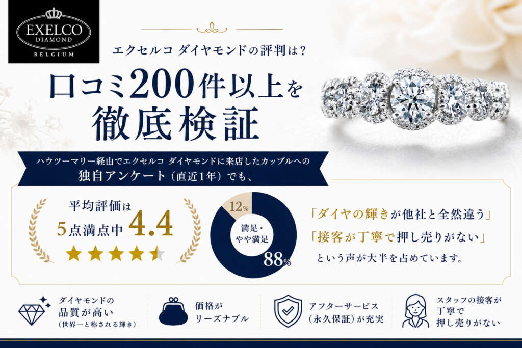 2、エクセルコ ダイヤモンドは本当に評判が悪い?良い口コミ