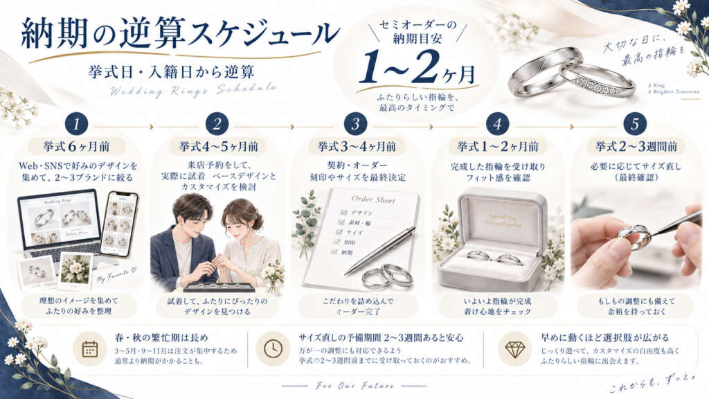 納期の逆算スケジュール